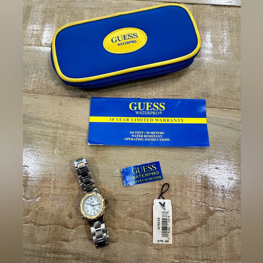 GUESS 1990s vintage Waterpro Indiglo two tone night light chronograph watch